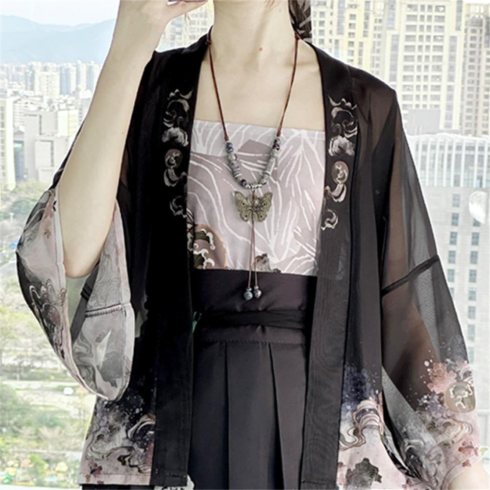 Ханьфу в стиле династии Сун для женщин, плиссированная юбка, повседневный комплект, весна и осень