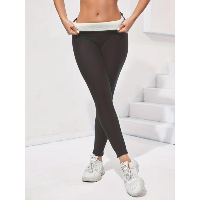 Womens Fleece Lined Yoga Pants Tummy Control Butt Lifting Thick Warm Slim Fit Leggings Winter
