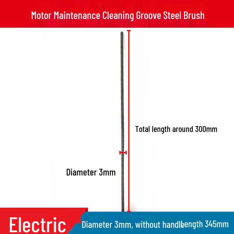 Non-Shedding Steel Brush for Motor and Pump Groove Cleaning, Rust Removal