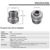Алюминиевый переходник для пропановой газовой плиты для кемпинга, входной клапан EN417, канистра с клапаном Lindal, выходной газ - пропан