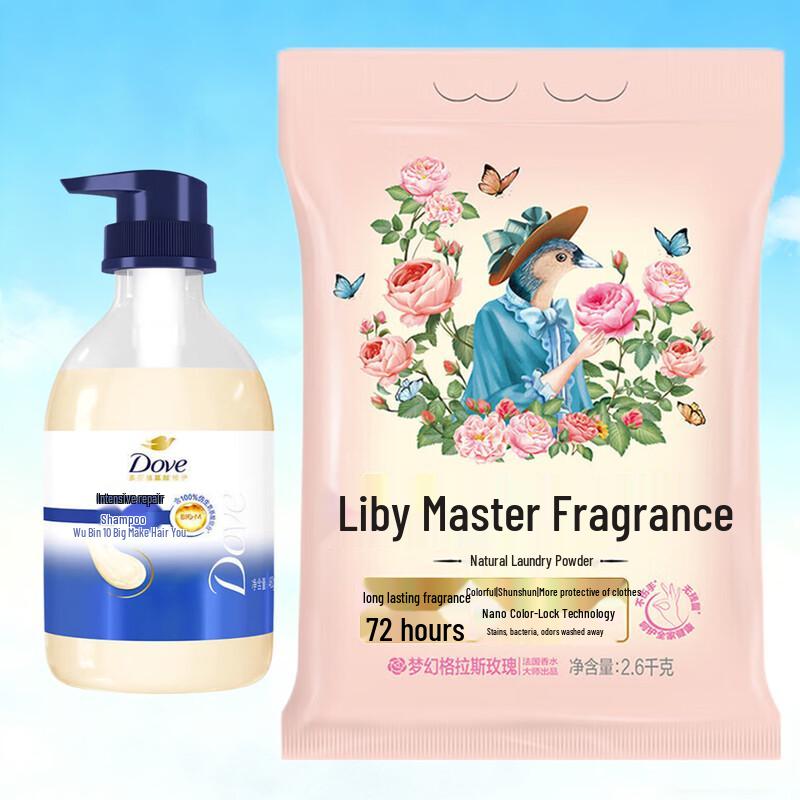 DOVE Набор: Увлажняющий шампунь и стиральный порошок Liby