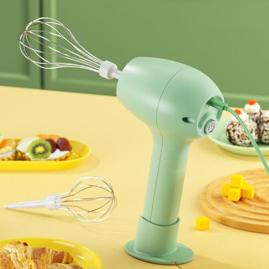 Portable Hand Mixer Electric USB Rechargeable Cordless Egg Beater with 2 Stirring Nets 3 Speeds Kitchen Whisk for Baking
