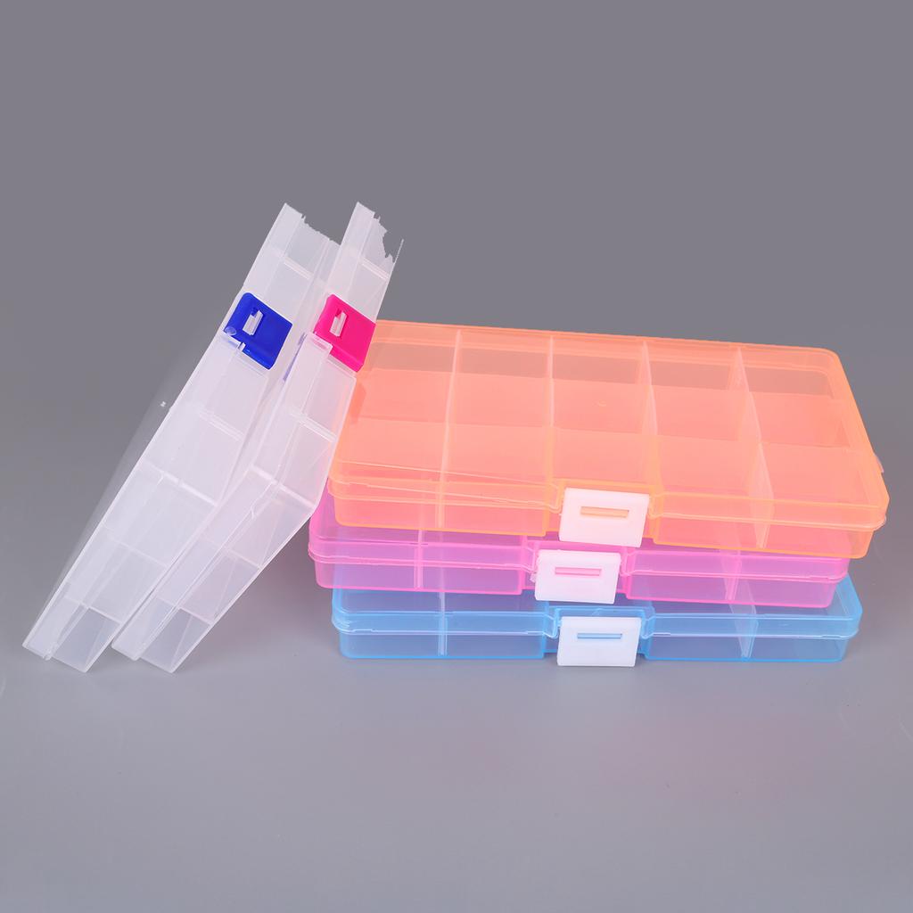 Adjustable Slots Plastic Jewelry Box Storage Case Craft Jewelry Organizer Beads Earrings Rings Gift Boxes Small Carton Packing