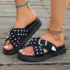 Летние новые модные пляжные сандалии с открытым носом, европейские и американские, большого размера, для женщин, кросс-платформенные