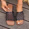 Women Slippers New Pattern Sandals Summer Mesh Flat Bottomed Flip Flops Fashionable and Elegant Slides Women Slippers Plus Size