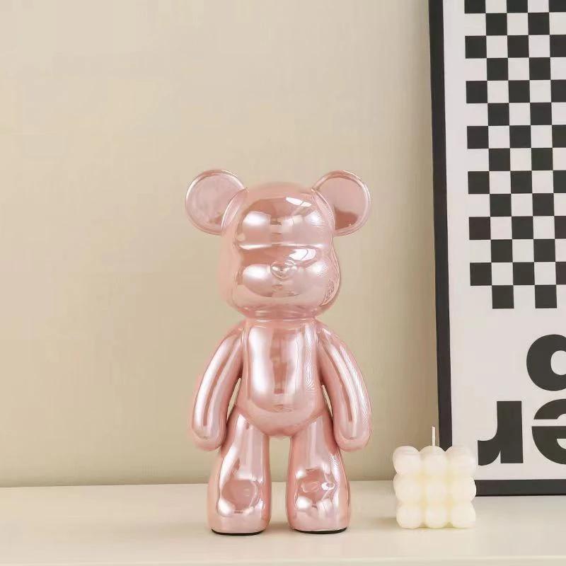 Керамическая 27 см Цветная Гальваническая Скульптура Медведя Домашняя Гостиная Настольная Декоративная Статуэтка Украшения для Интерьера Нового Дома