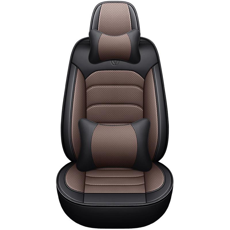 Автомобильные чехлы на сиденья 5-местные Люксовая версия из ПУ-кожи Подушки на сиденья автомобиля Полное покрытие Удобные Дышащие Всесезонные коврики для сидений автомобиля