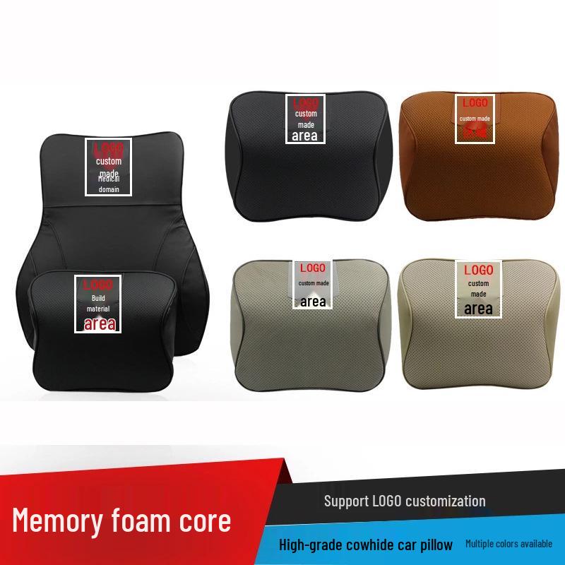 Buick Car Headrest and Lumbar Support Pillow - Memory Foam, Customizable Logo