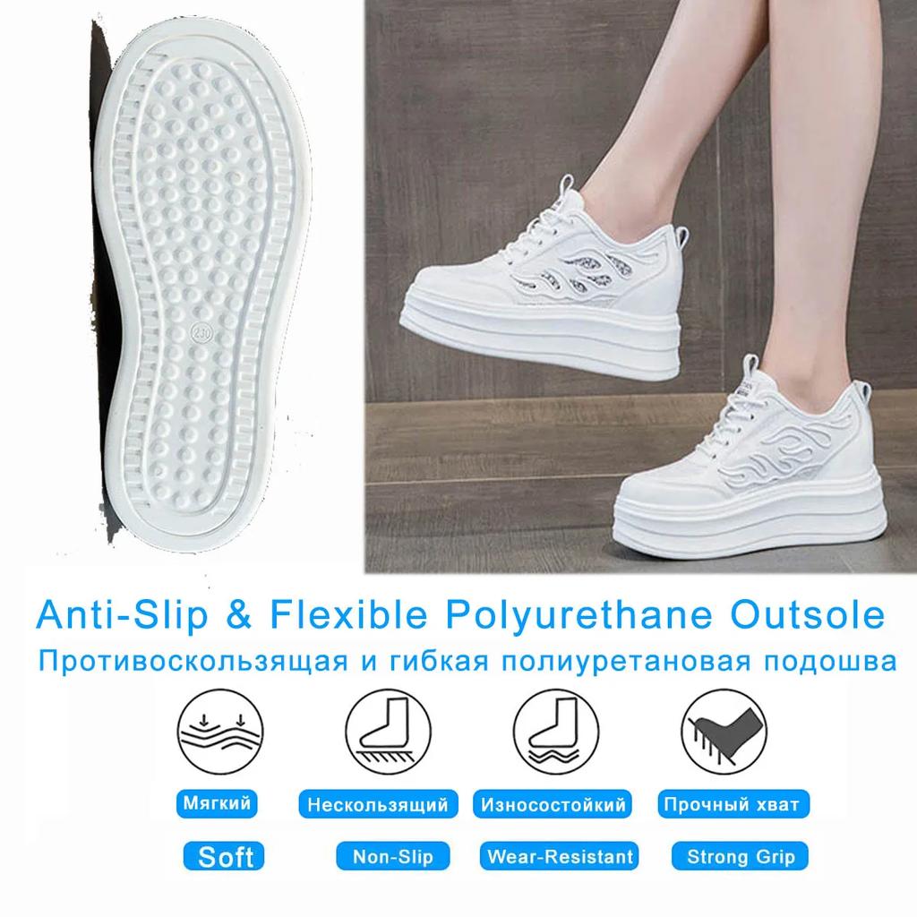 Козной 8 см воздушная сетка микрофибра натуральная кожа вулканизированная дышащая высококачественная повседневная женская летняя платформа кроссовки обувь леди
