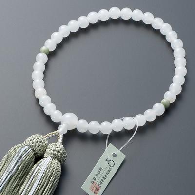 Алтарный магазин Takita Kyoto Молитвенные четки для белого цвета 2 Tendokuzan 7 мм Чистый шелковый мешочек с головкой для бусин Может использоваться всеми Сертификат включен [Буддийский Shoten]