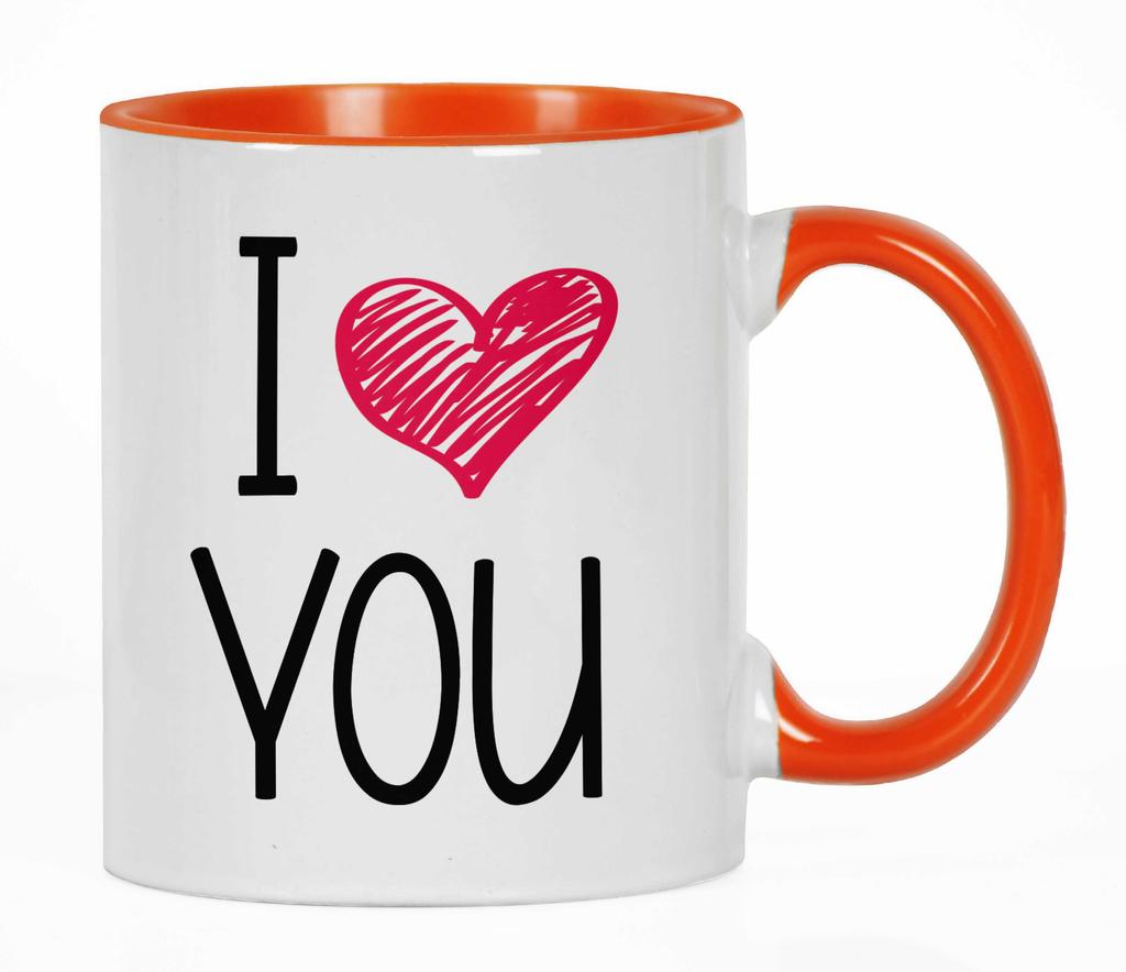 Inkdotpot Керамические кофейные кружки I Love You на 11 унций. Кофейные кружки отлично подходят для жениха, невесты, подарка на помолвку, холостяка и девичника.
