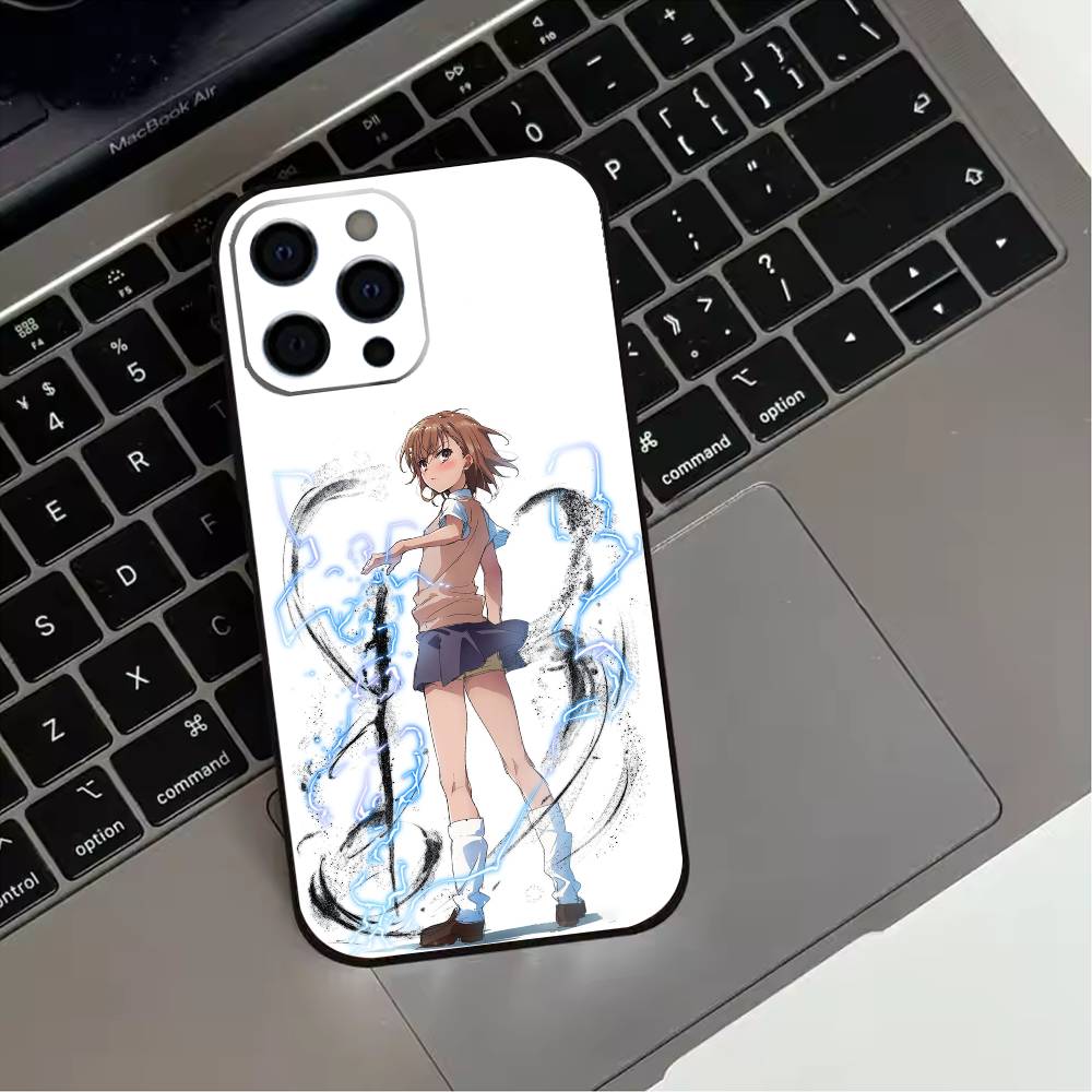 Misaka Mikoto Phone Case For iPhone 17,16,15,14,13,12,11 Plus,Pro Max,XS,Soft Silicone Black Cover