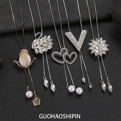 Корейское осенне-зимнее женское длинное ожерелье-подвеска - Не выцветающий высококачественный ювелирный аксессуар