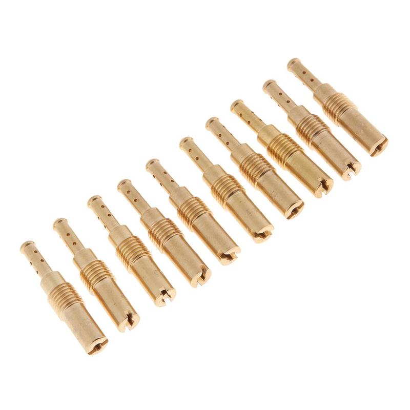 Carburetor Main Jet Kit 10pcs Copper Slow Pilot Jet Vice Injector Nozzle for Yamaha Suzuki Loncin ATV Dirt Bike PWK CVK PE
