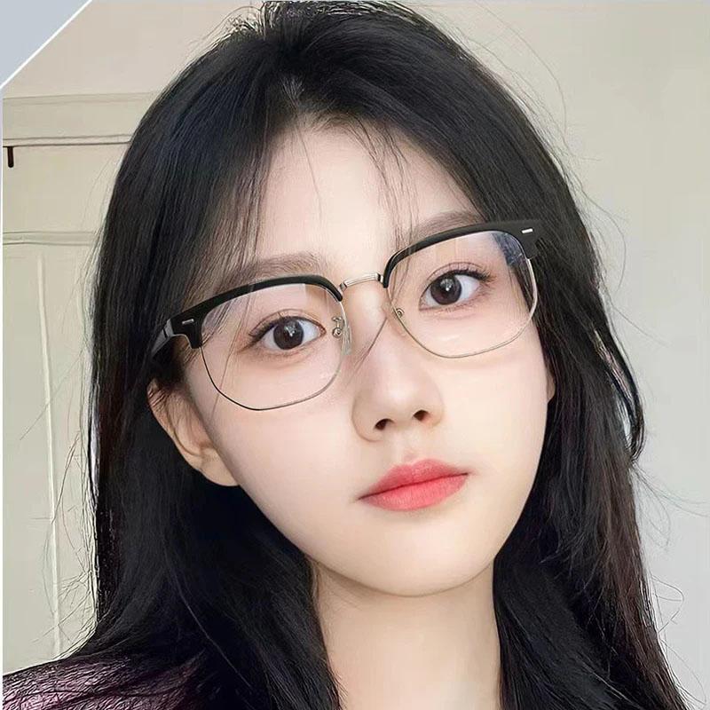 Мужские компьютерные очки в стиле ретро с анти-синим светом, дизайнерские винтажные женские полуоправы, модные офисные женские аксессуары, очки