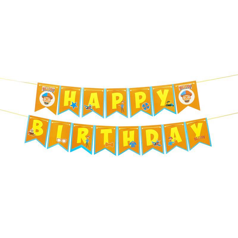 Blippi Birthday Party Supplies Paper Cups Plates Banner Straw Kids Balloon Decor