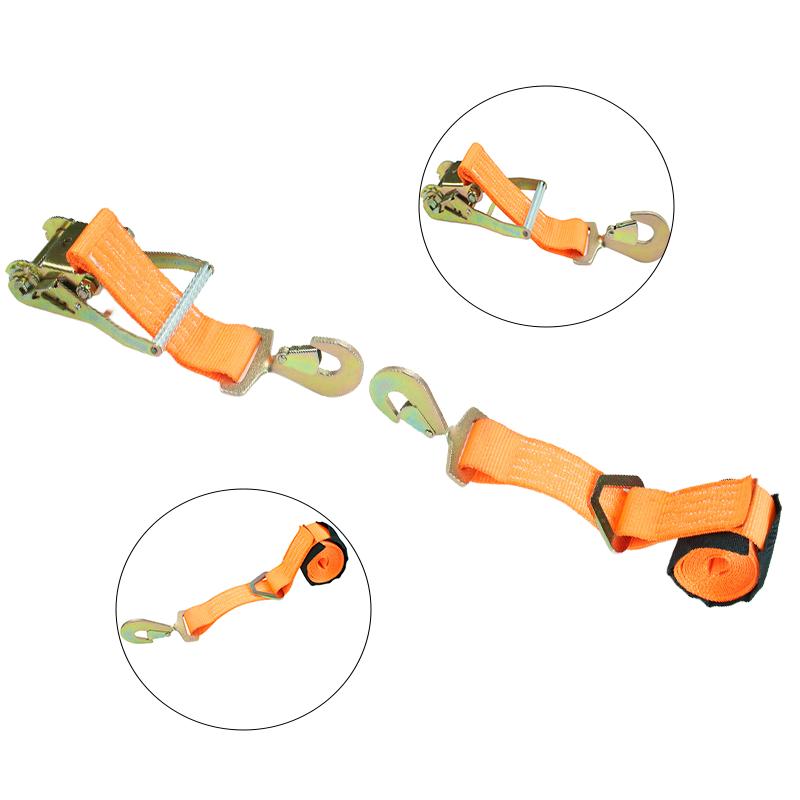 Ratchet Tie Down Straps Kit Tire Straps Car Tie Down Straps with Snap Hooks for Passenger Car Truck Trailer