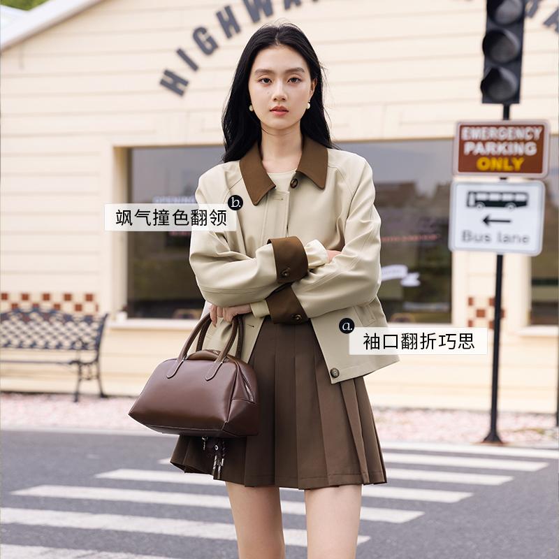 Retro workwear style short windbreaker jacket