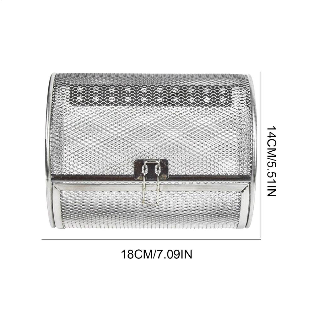 Stainless Steel Oven Rotating Round Grill Cage Nuts Coffee Beans Baking Basket for Barbecue Air Fryer Rotisserie Accessories