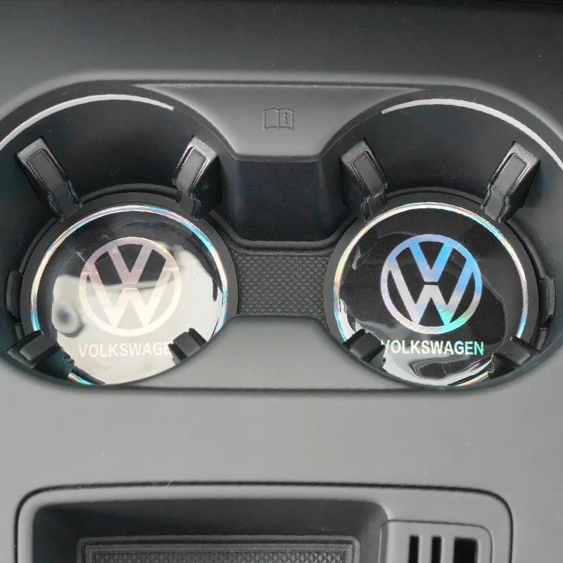 Для автомобиля VW Лазерная подставка под стакан Антискользящая накладка в слот для стакана Влаговпитывающий коврик Для Volkswagen GTI Golf 6 7 8 Polo VW R-Line CC Pass