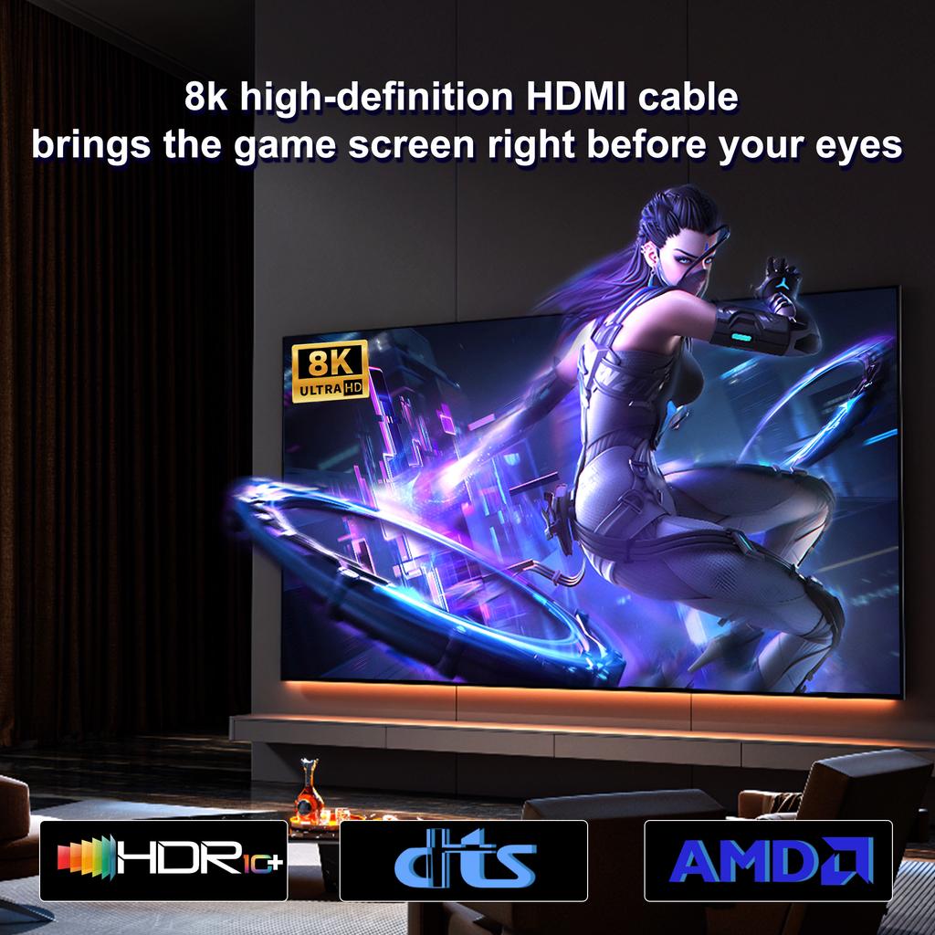 Удлинительный кабель HDMI 2.1 8K Кабель HDMI 2.1 Удлинитель Папа-Мама 8K@60Гц 4K@120Гц Для HDTV RTX PS5 Xbox HDR Видео ПК Ноутбук