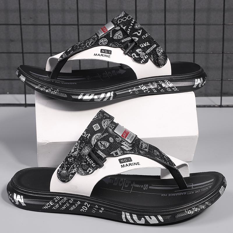 Модные летние новые мужские шлепанцы мужские тапочки для дома уличные тапочки мягкая толстая подошва домашняя обувь пляжные тапочки шлепанцы