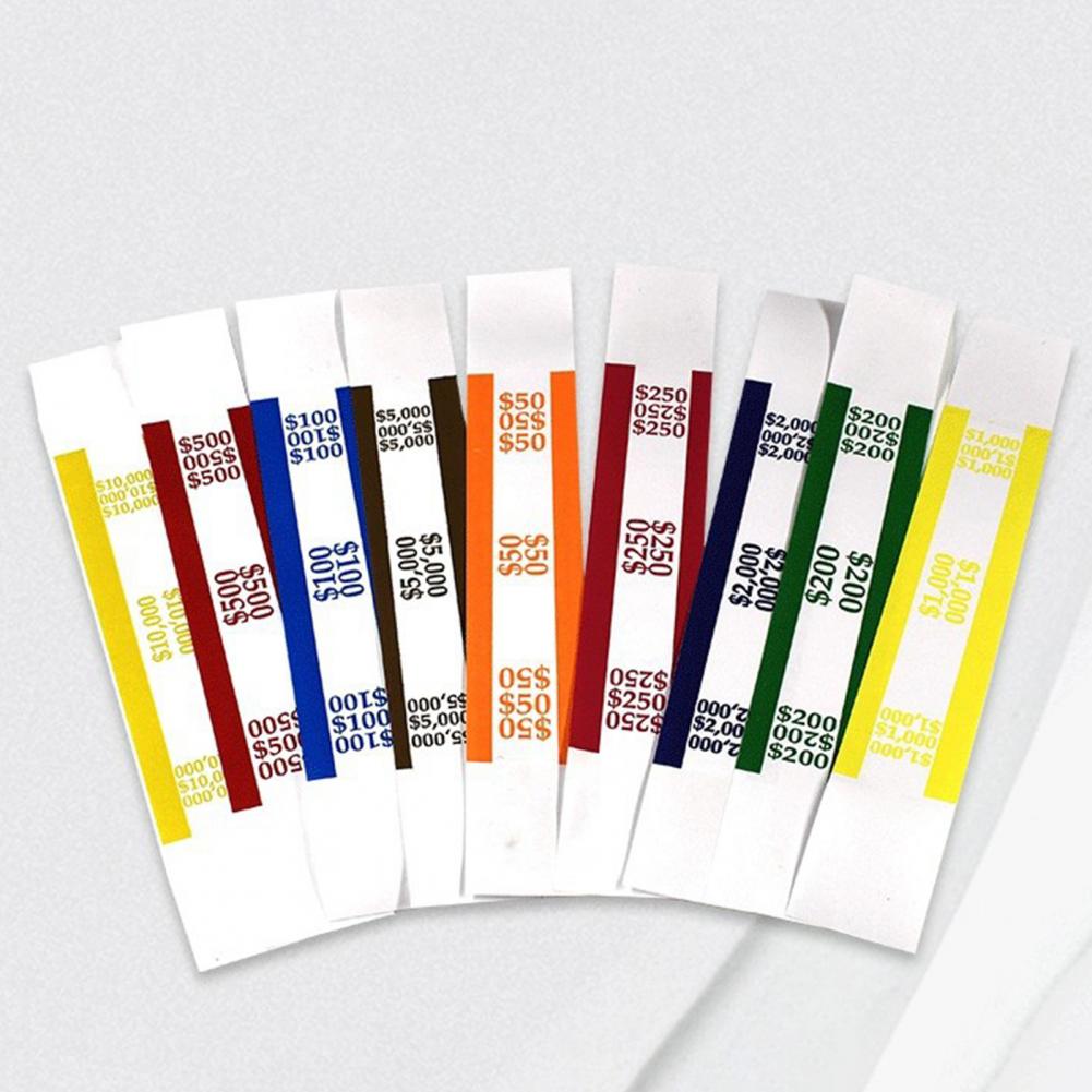 Органайзер для купюр с ремешком для идентификации номинала денег, набор купюр для сортировки наличных, упаковка 450, самоклеящаяся для банков