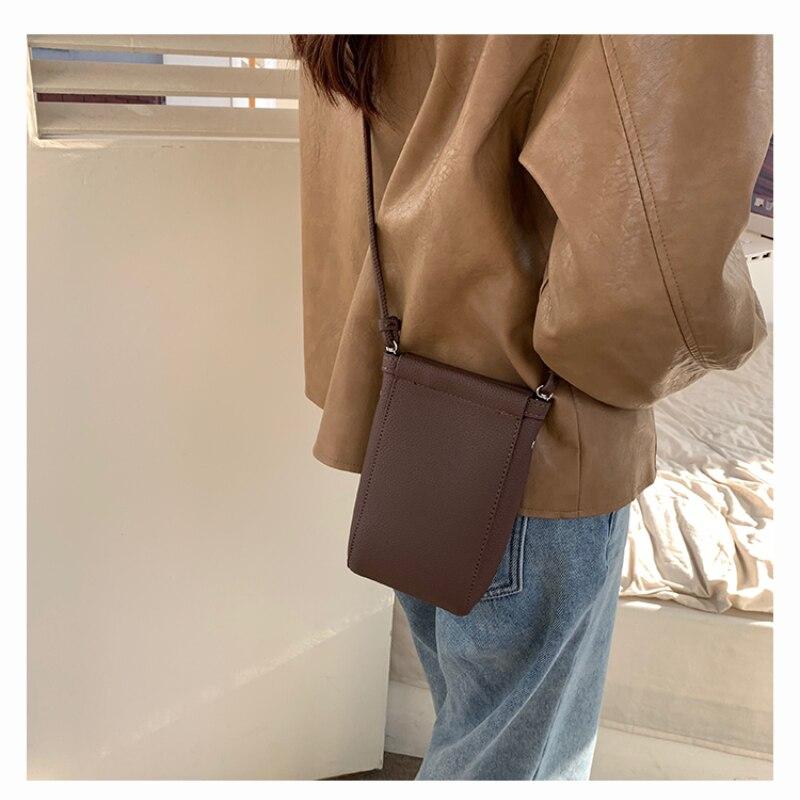 Винтажная сумка для мобильного телефона через плечо, новинка 2023 года, простая портативная вертикальная сумка для мобильного телефона