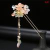 Retro Traditional Flowers  Simulated Pearls Long Tassel Hairpins Hair Sti