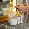 Прозрачный пластиковый квадратный органайзер для косметических тампонов, ящик для хранения ватных дисков, держатель для ежедневного хранения