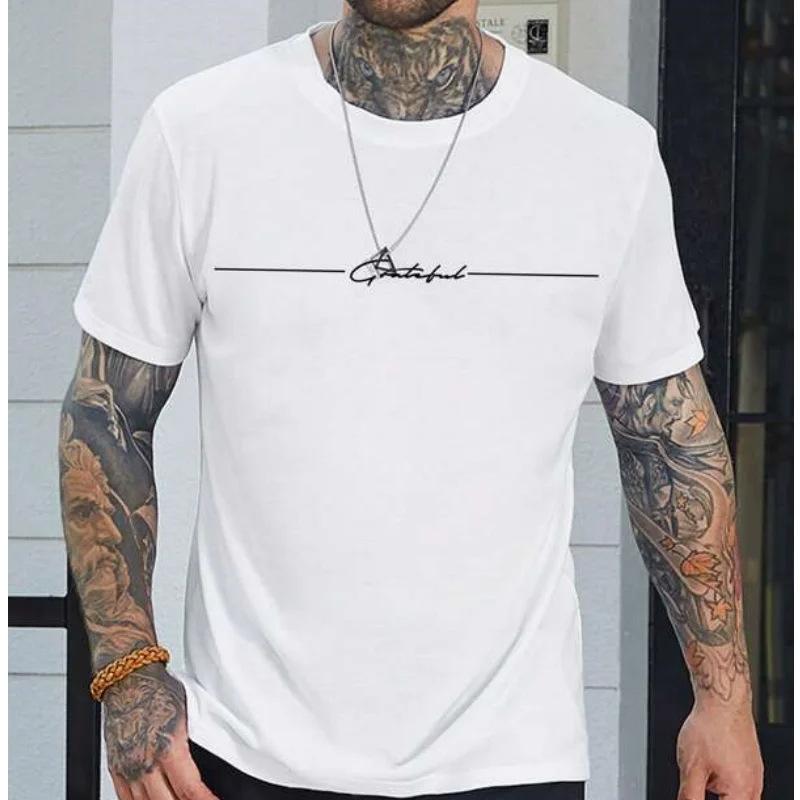 Летняя мужская футболка с 3D-принтом, спортивная, минималистичный дизайн с коротким рукавом