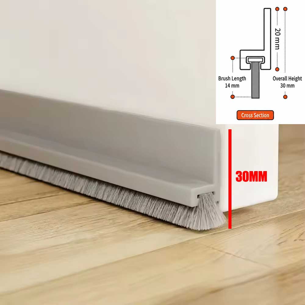 Xiaomi 30/50mm Height TPE Door Seal Strip Adhesive Type Under Door Sweeper with Brush Hair Gap Filler Windproof Noise Reducer Tape