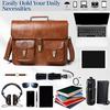 Top Grain Leather Briefcase Travel Laptop Bag - Satchel Portfolio Notebook Tablet Messenger Bag for Men & Women Gift for Him