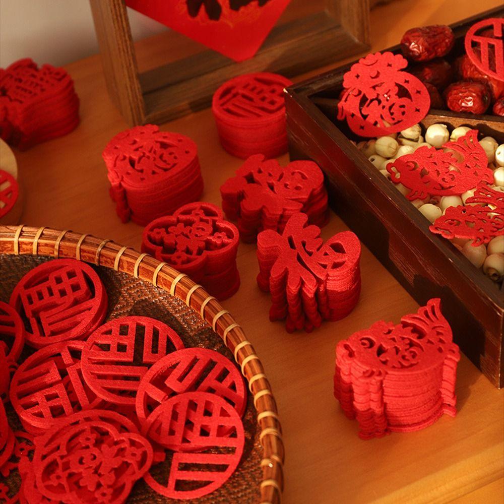 Nonwovens Fortune Decorations Non-sticky Spring Festival Decorations Window Decorations Good Luck