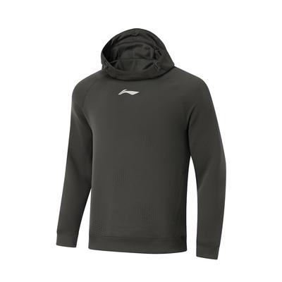 Толстовка с капюшоном Li Ning Cba Series с логотипом, однотонная, удобная, дышащая, универсальная, повседневная, мужские толстовки с капюшоном, графитово-серый цвет AWDU521-4