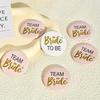 6pcs Bride Team Badges Bride Buttons Pins Wedding Party Shower Decorations Bridesmaid Button Pin Set Bride To Be Gifts Accessory