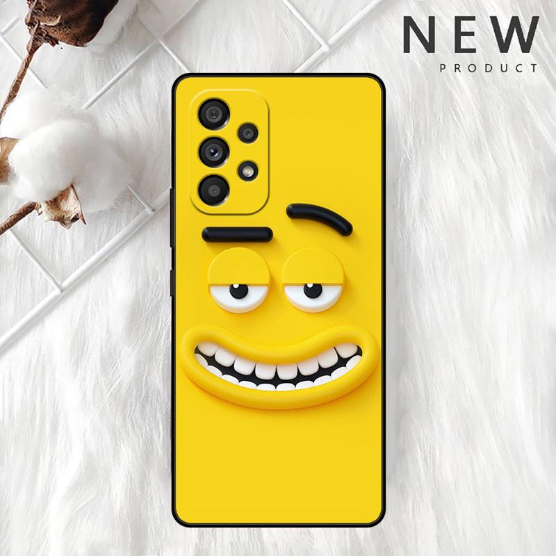 Милый мультяшный чехол с забавным лицом для Samsung Galaxy A54 A52 A14 5G A53 A12 A13 A71 A23 A34 A33 A21s