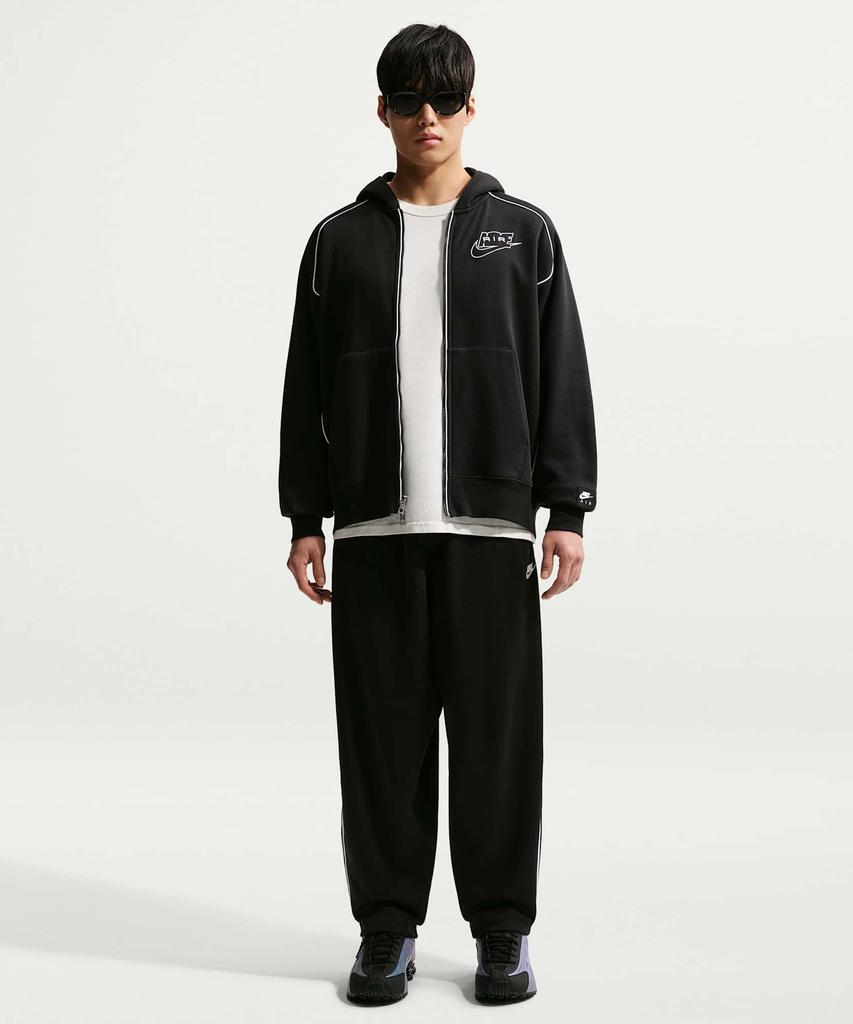NIKE Sportswear Club Oversized Knit Track Pants M - Black:White:Black:White / Hv1416-010