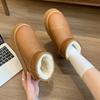 Модные женские ботинки, зимние теплые короткие плюшевые ботинки 2024 года, горячая распродажа, женские ботинки на толстой подошве среднего каблука, водонепроницаемые, повседневные, удобные, для снега