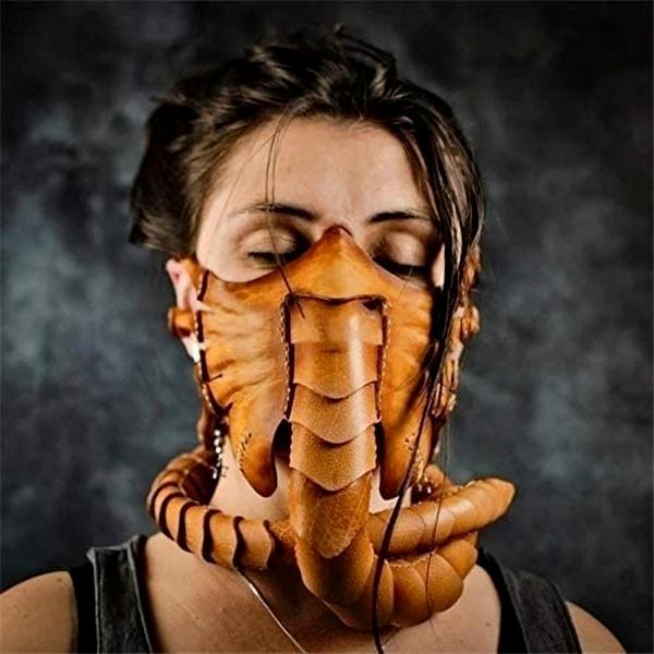 Маска на Хэллоуин, костюм Facehugger, маска для лица Alien Facehugger, костюм Hugger для лица, реквизит ужасов, резиновая страшная маска скорпиона на половину лица