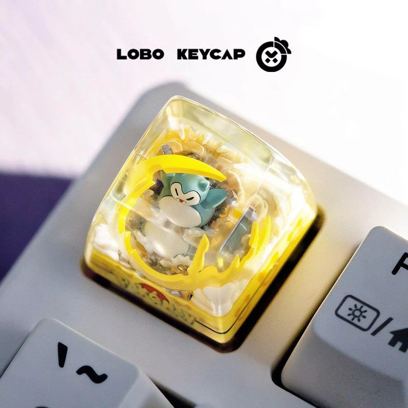 PokMon Gengar Snorlax  Keycap Anime Peripheral Mechanical Keycaps Single Cute Resin Dropping Glue  Keycap