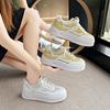 Thick-soled Breathable Small Mesh White Shoes Women's 2025 New Summer Thin Board Shoes Versatile Height-increasing Sports and Leisure Shoes Women