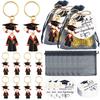 Pack of 20 Graduation Keychain with Gift Labels and Mesh Bags Hemps Ropes Graduate Souvenir for Students Teachers