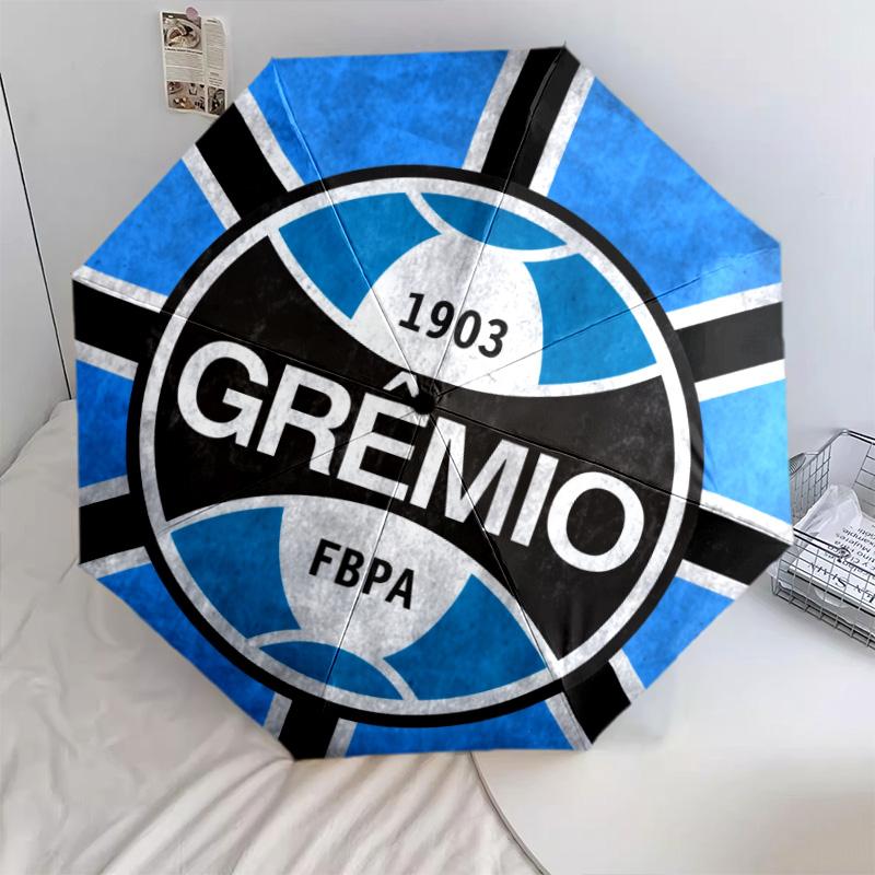 Зонт-трость с узором Grêmio FBPA, автоматический складной зонт, портативная и складная конструкция, 8 спиц, рождественский или день рождения подарок.