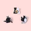 Alloy Jewelry: Creative Cartoon Black and White Cat Hugging Enamel Badge
