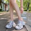 Сетчатая обувь новая модная повседневная спортивная обувь трендовая женская обувь толстая подошва сочетание цветов полая дышащая летняя