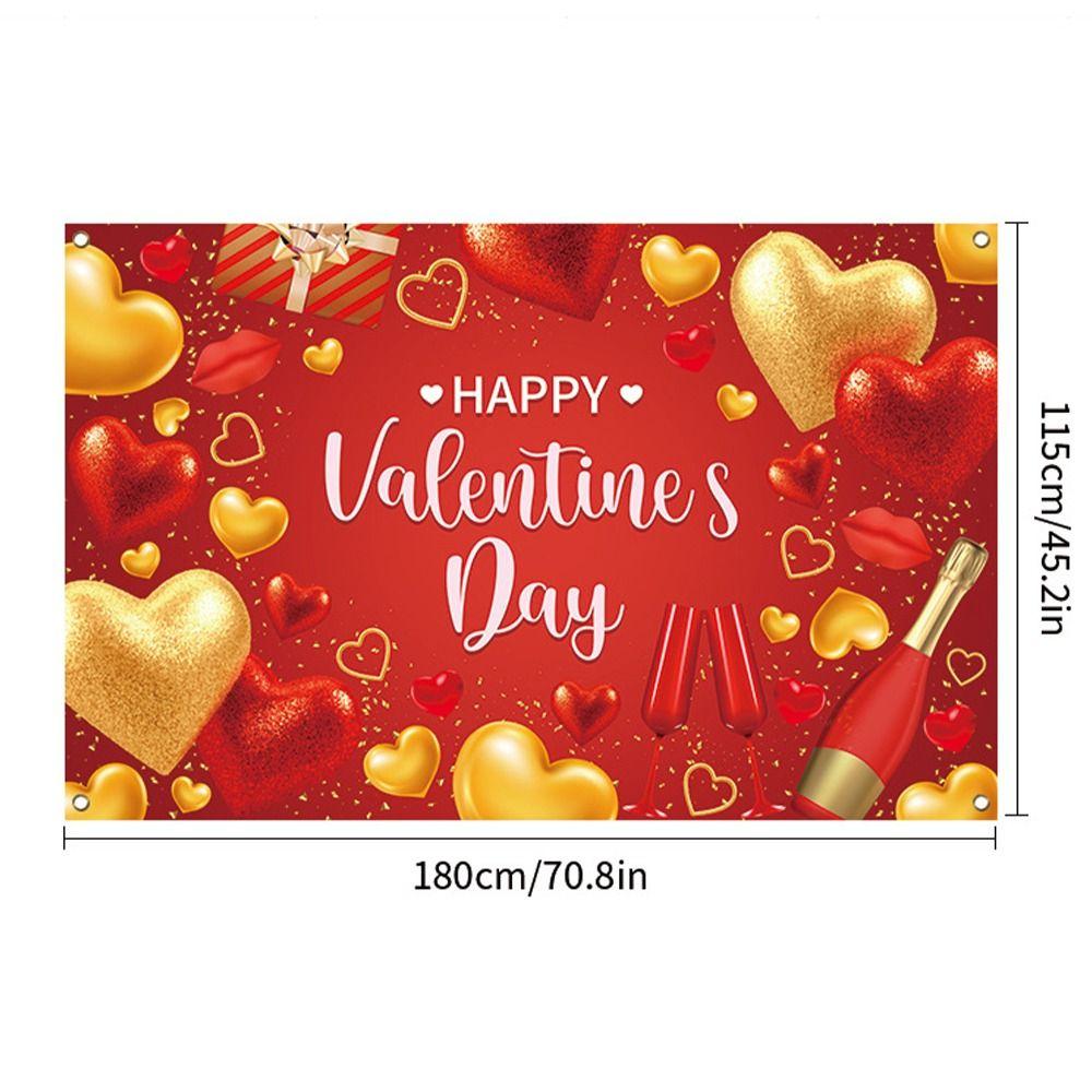 115cmx180cm Red Love Heart Background Celebrate Happy Valentine's Day Banner  Photo Booth