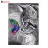 Huacan 5D Cat and Butterfly Diamond Embroidery Europe Home Decor DIY Diamond Painting of Rhinestones Handcraft Gift