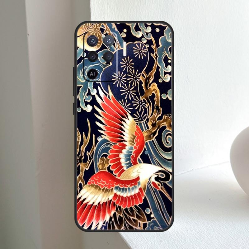 Чехол Art Crane Waves для OPPO A74 A54 A94 A17 A57 A15 A16 A76 A96 A18 A38 A58 A78 A98 A40 A60 A80 A5 A6 Pro