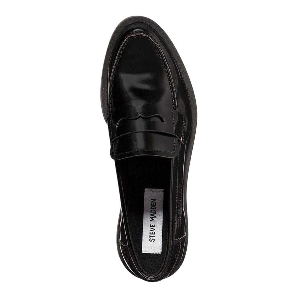 Steve Madden Womens/Ladies Marina Patent Leather Casual Low Block Heel Penny Loafers